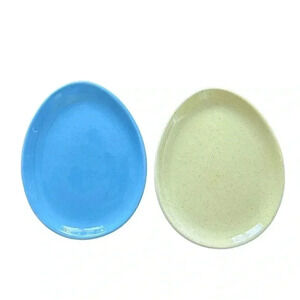 Williams-Sonoma Easter Speckled Egg Plates set of 2. Yellow & Blue. Like new.